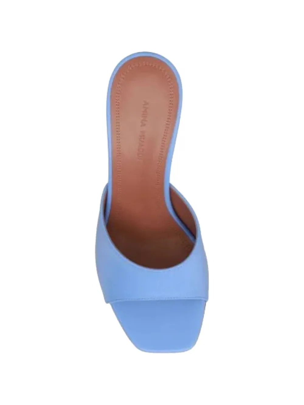 Amina Muaddi Lupita leather heeled sandals Blauw