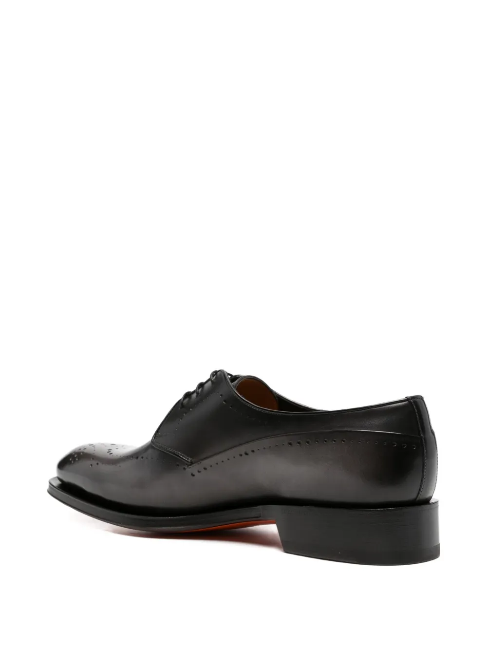 Santoni brogue-detail leather derby shoes Grijs