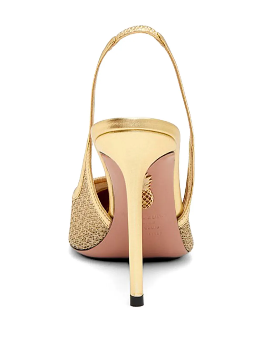 Aquazzura Gimlet mesh slingback heeled pumps Goud