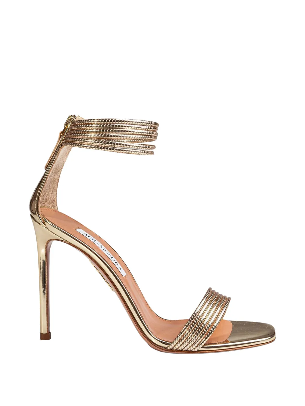 Aquazzura Sway metallic-effect multi-strap sandals - Gold