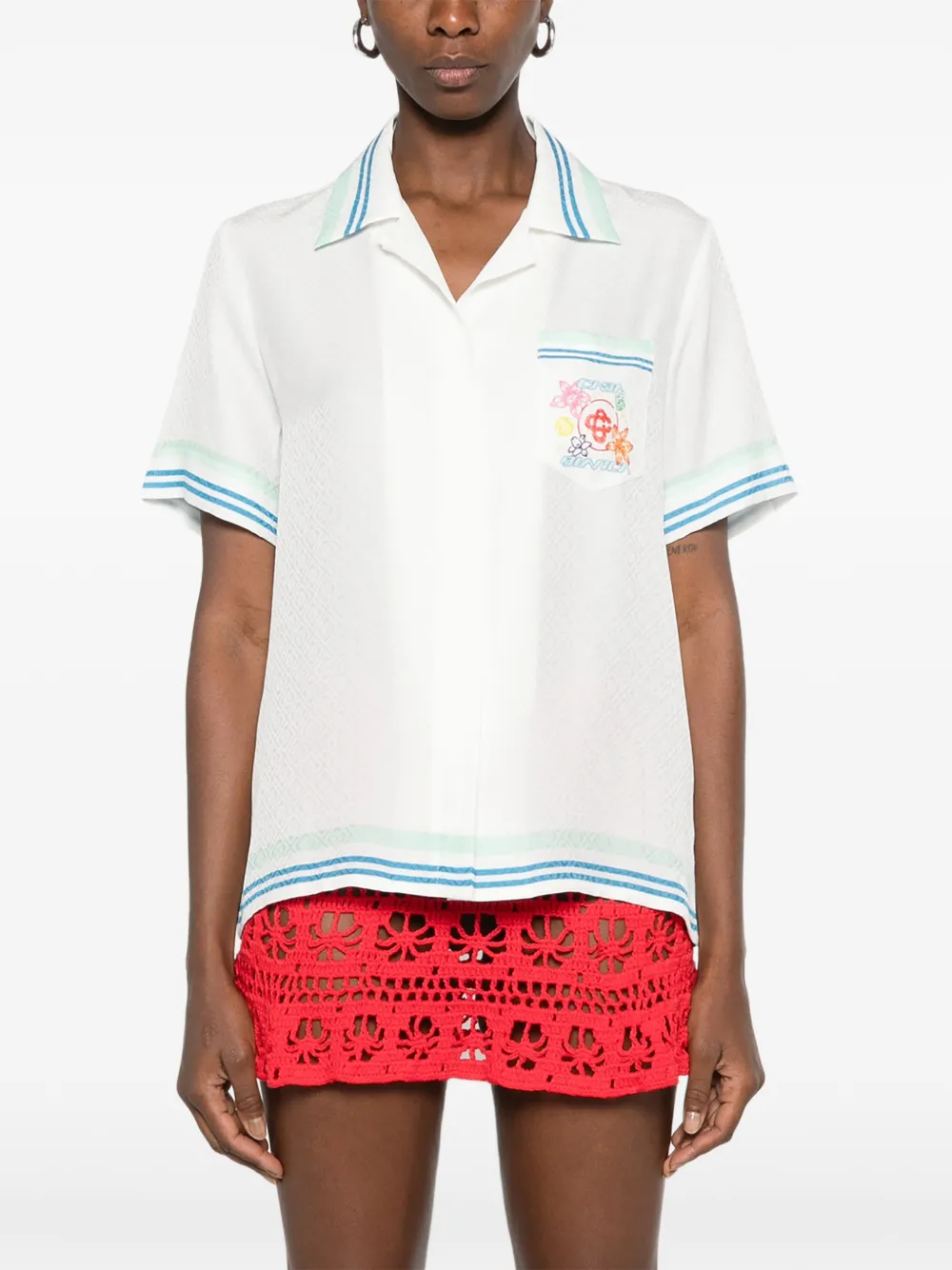 Casablanca blouse met grafische print Wit
