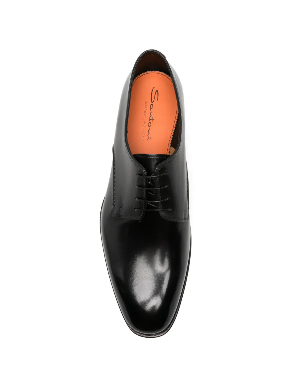 Santoni lace-up leather derby shoes Zwart