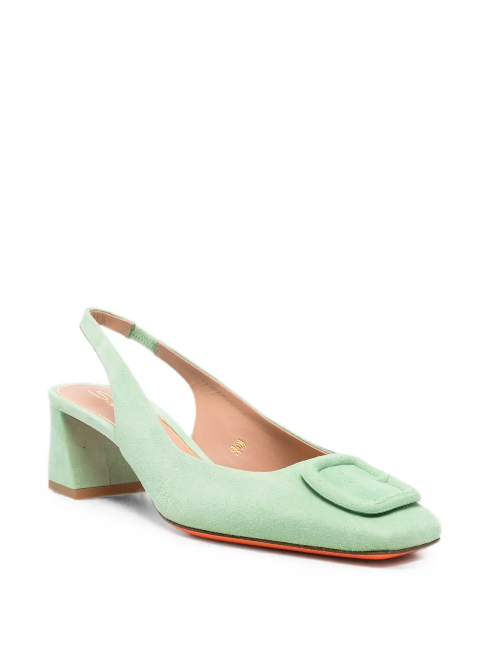 Santoni buckle-detail slingback pumps Groen