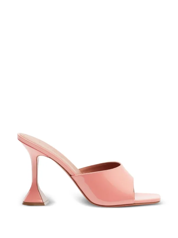 Amina Muaddi Lupita Patent-leather Mules in Pink