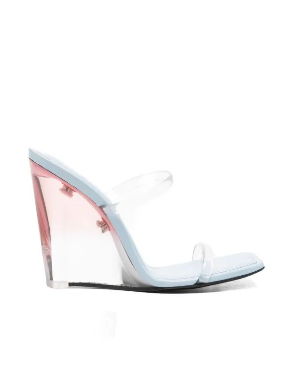 Casablanca Heeled Wedge Sandals in White