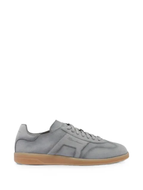 Santoni logo-print suede sneakers