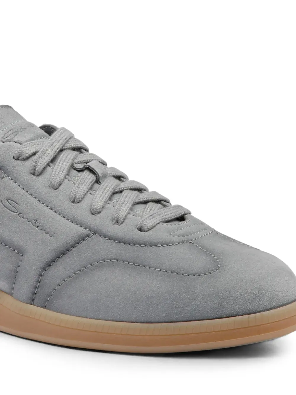 Santoni logo-print suede sneakers Grijs