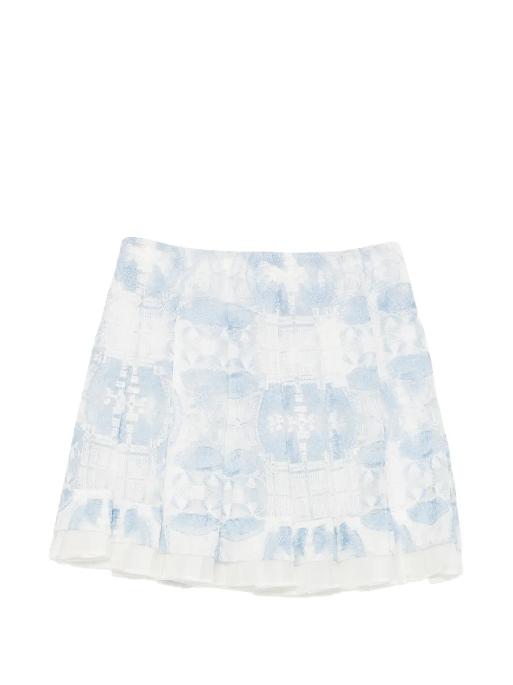 Ermanno Scervino lace-overlay pleated mini skirt - Blu