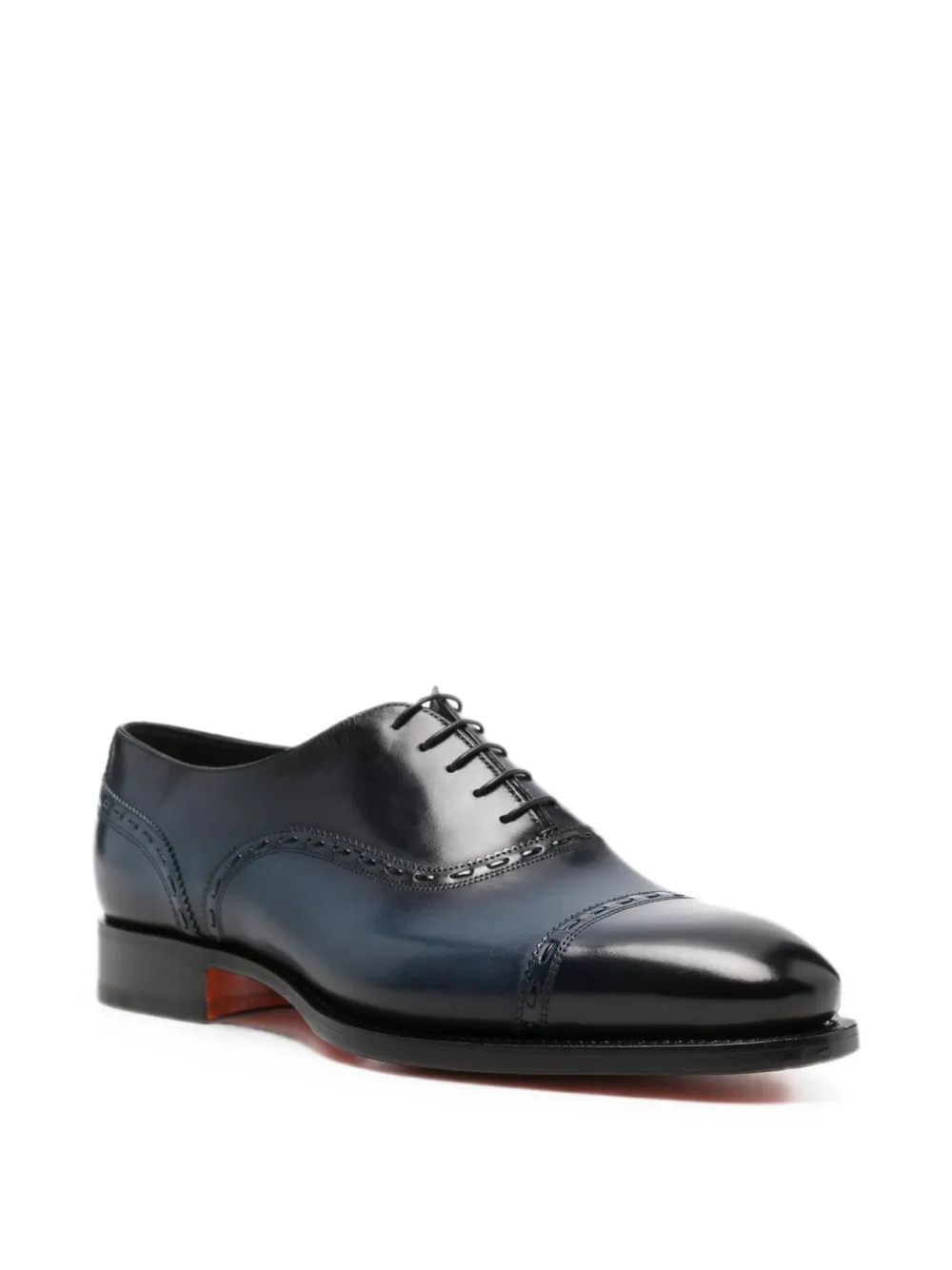Santoni brogue-detail oxford shoes Blauw