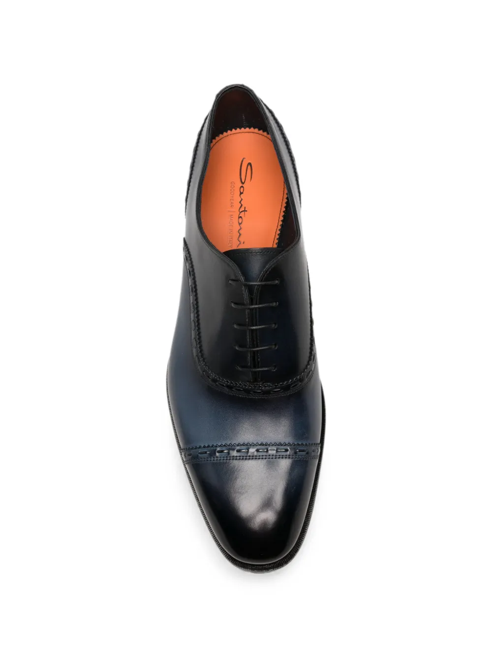 Santoni brogue-detail oxford shoes Blauw