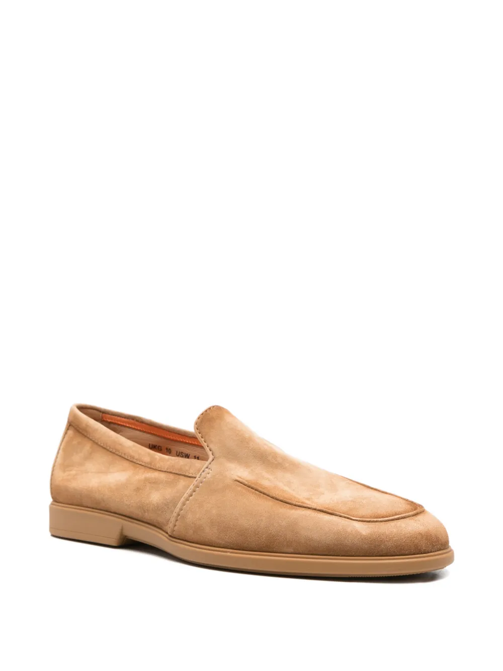 Santoni suede slip-on loafers Beige