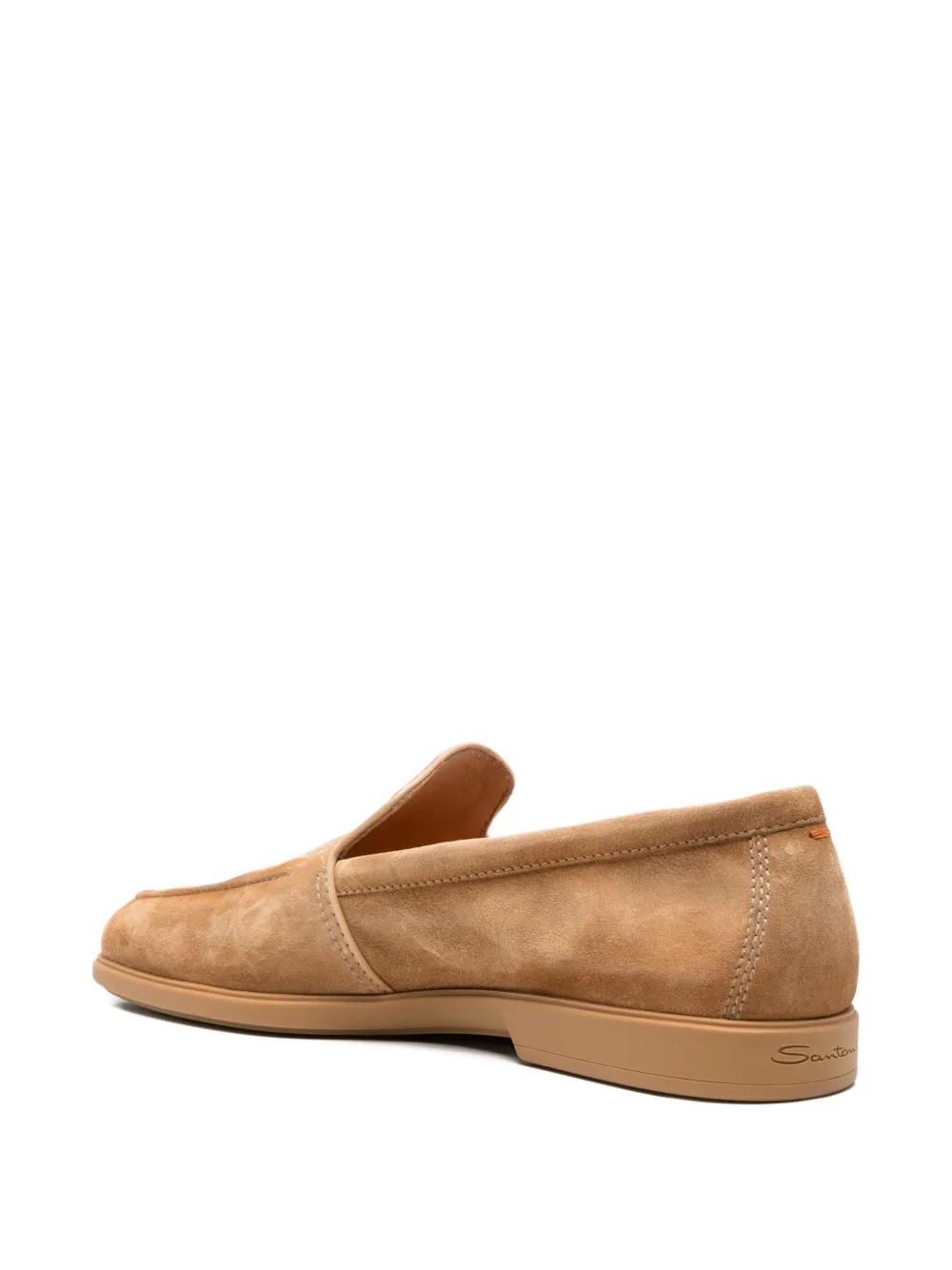 Santoni suede slip-on loafers Beige