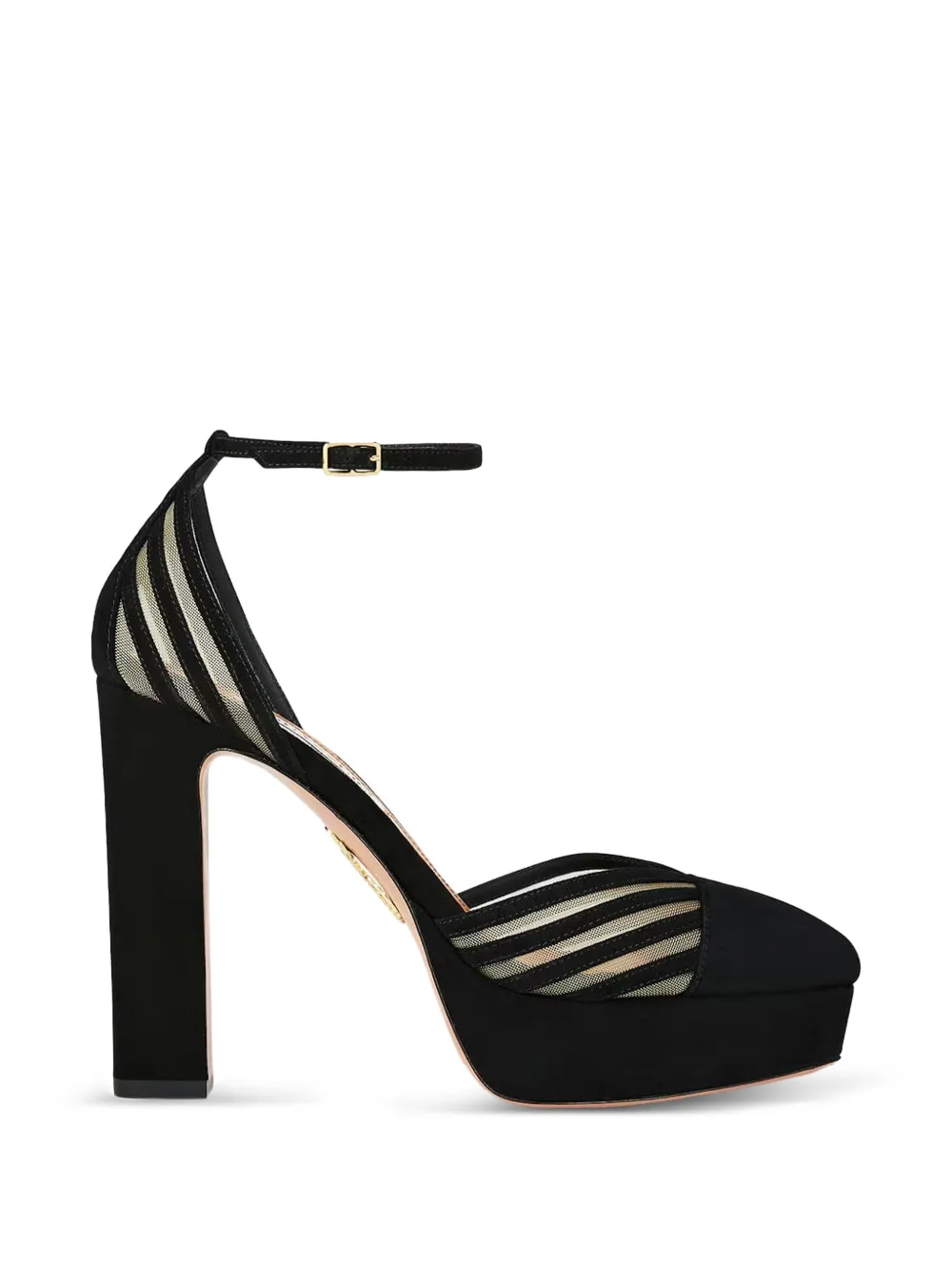 Aquazzura Alana Plateau suede heeled pumps Zwart