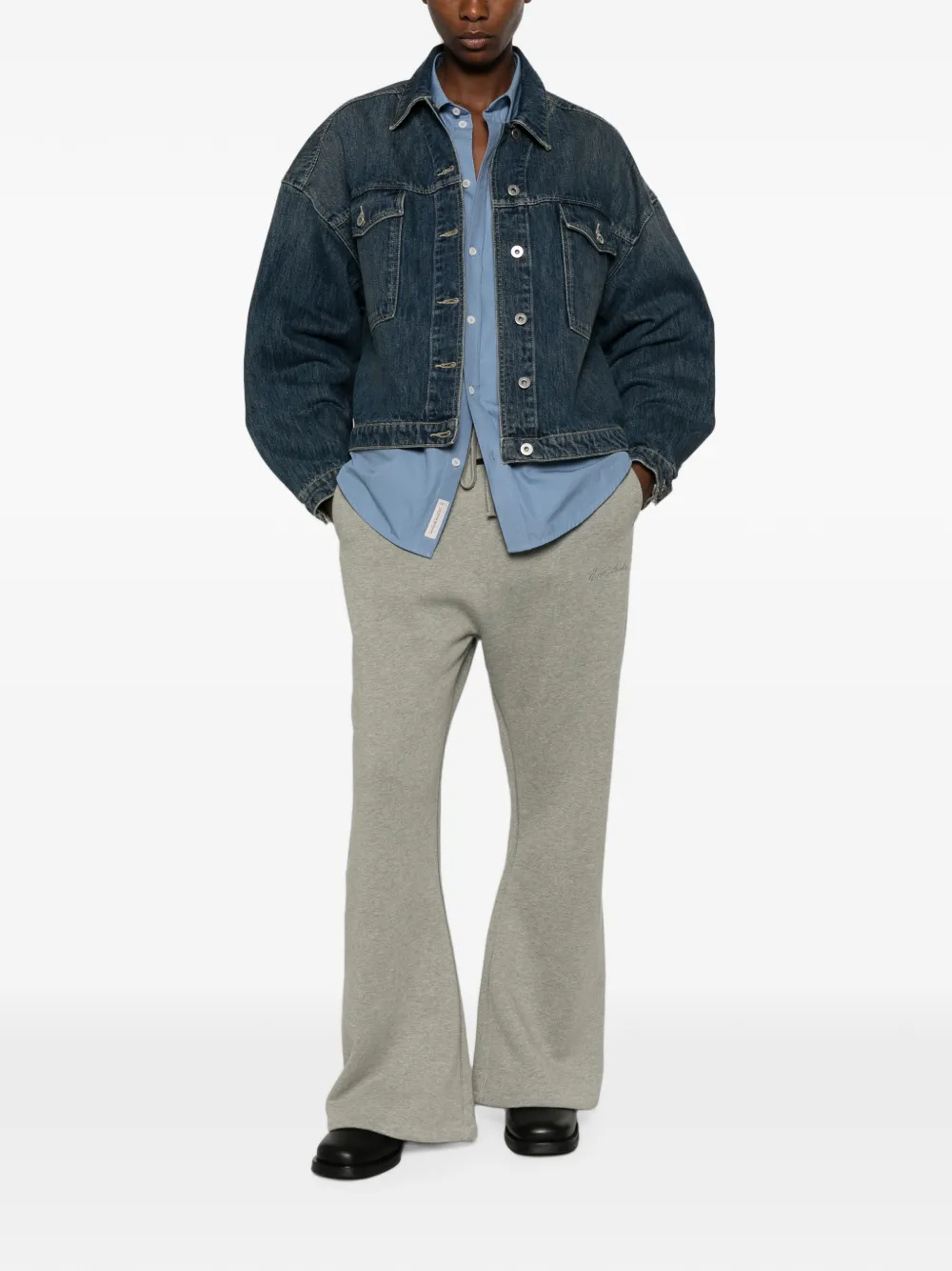 Fear Of God Essentials flared katoenen trainingsbroek met trekkoordtaille Grijs