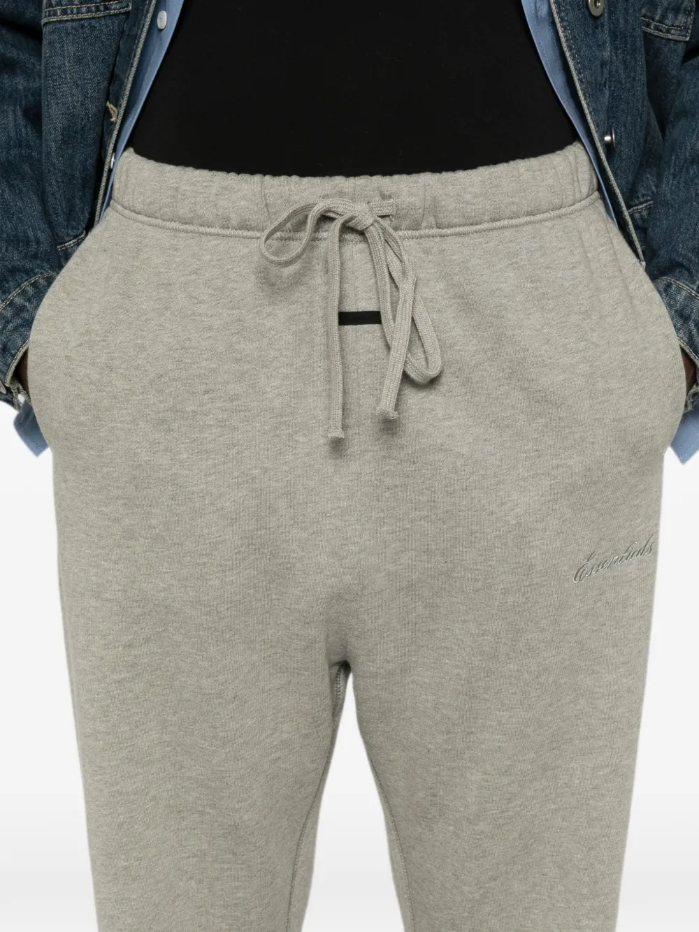 Fear Of God Essentials flared katoenen trainingsbroek met trekkoordtaille Grijs