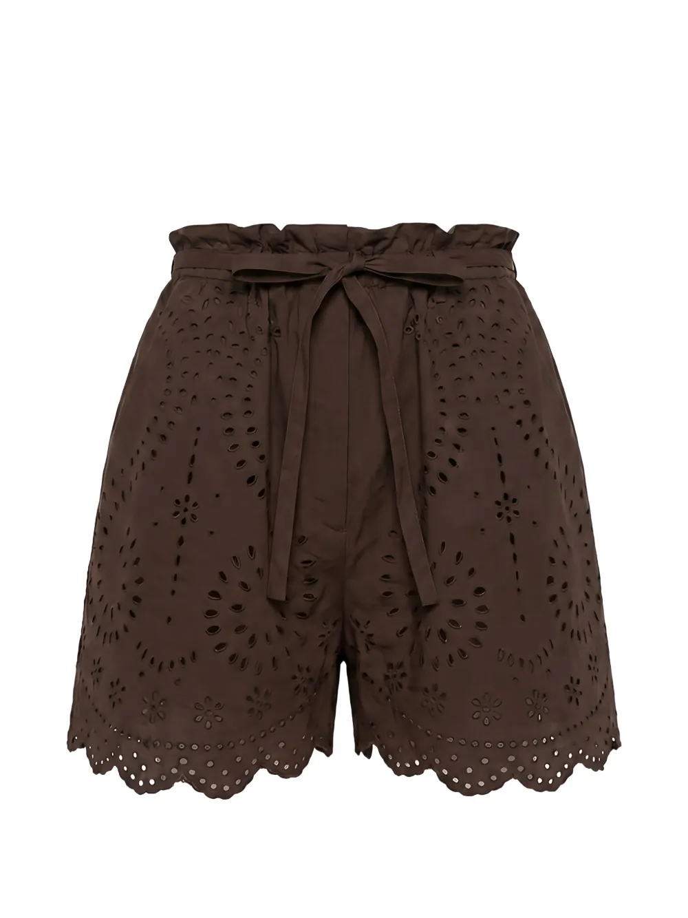 MeimeiJ broderie-anglaise scalloped shorts - Braun