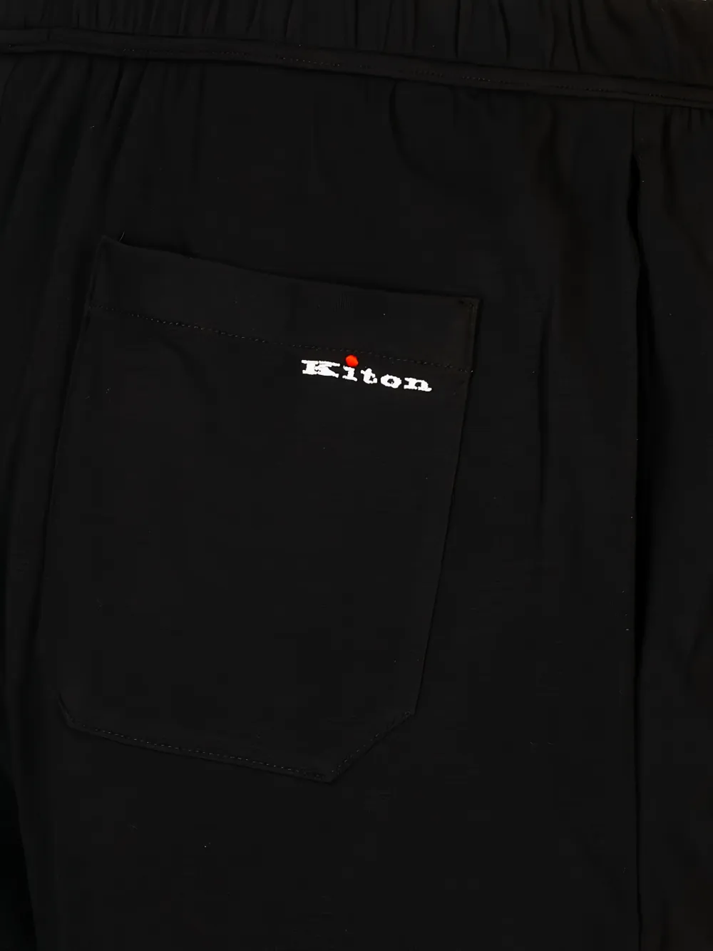 Kiton Shorts met geborduurd logo Zwart