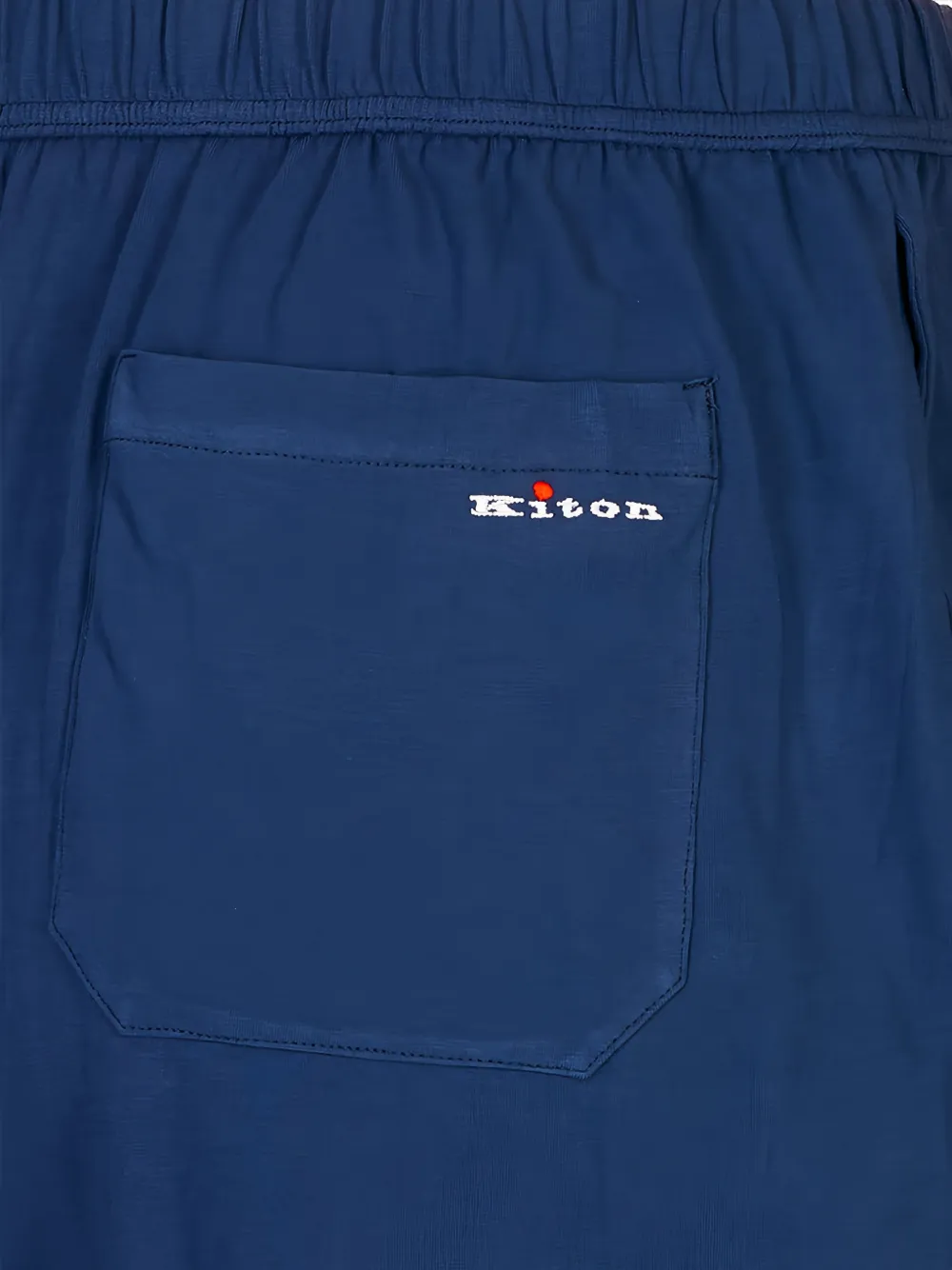  Kiton Elasticated-waistband Pajamas Trousers - Azul 