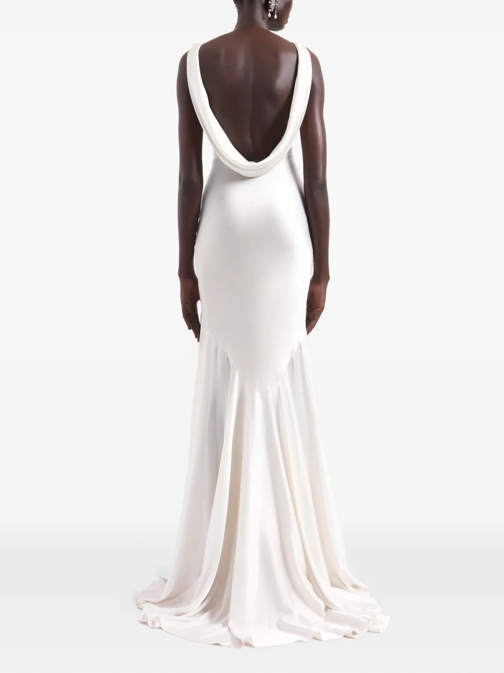 Nina Ricci maxi-jurk met open rug Wit