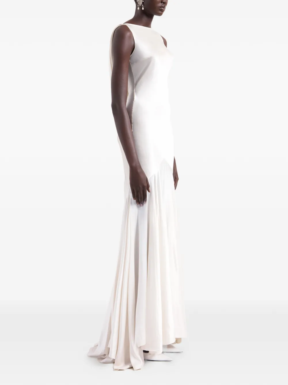 Nina Ricci maxi-jurk met open rug Wit
