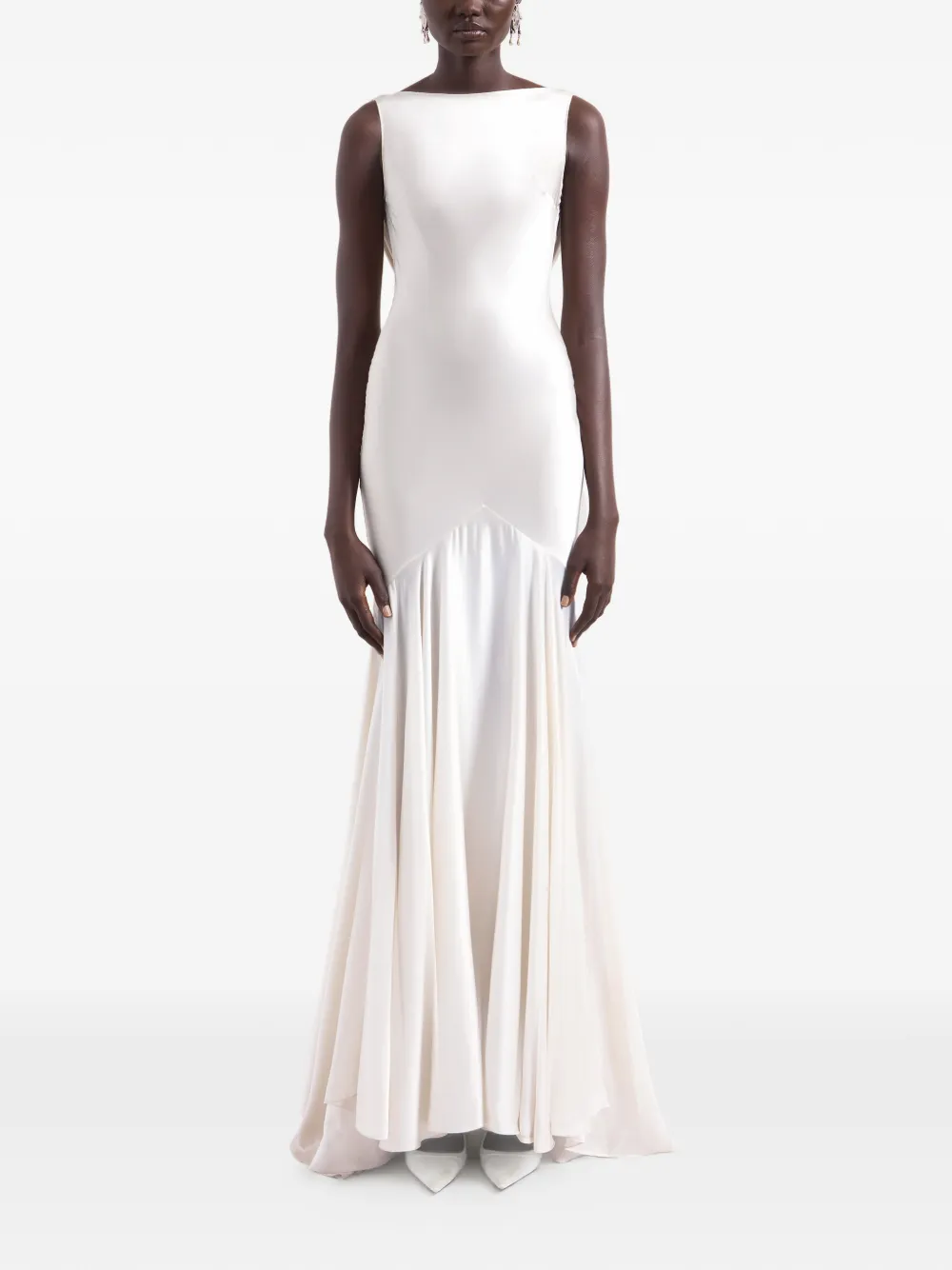 Nina Ricci maxi-jurk met open rug Wit