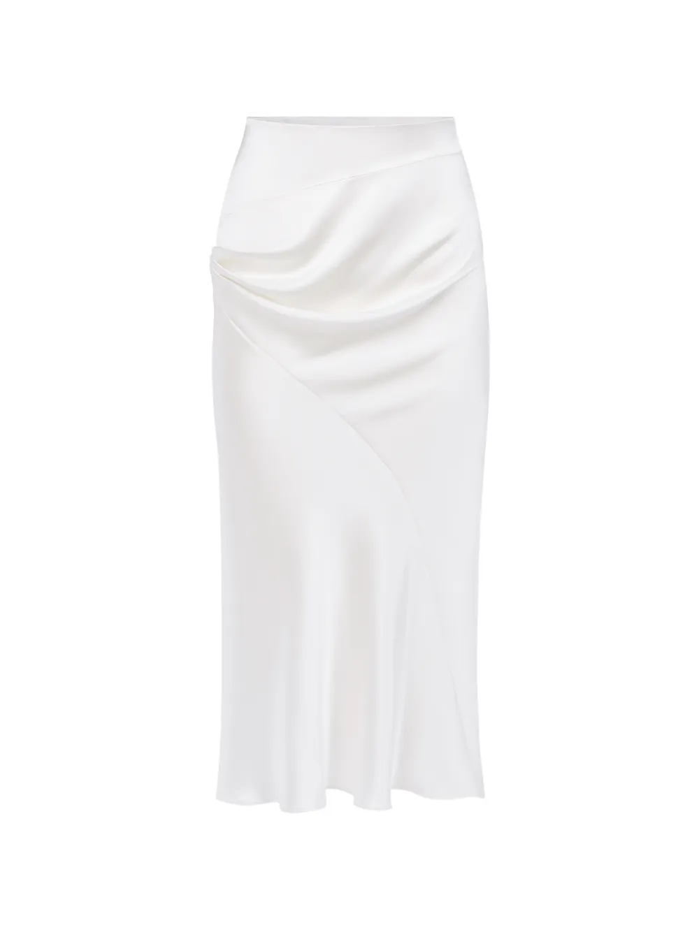 Nina Ricci asymmetrical draped midi skirt - Weiß