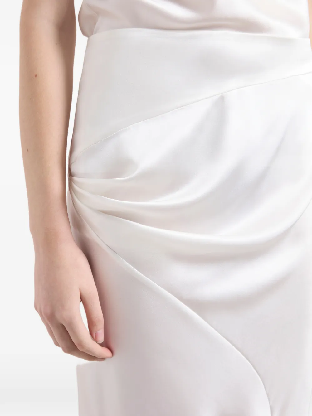 Nina Ricci Gedrapeerde midi-rok Wit