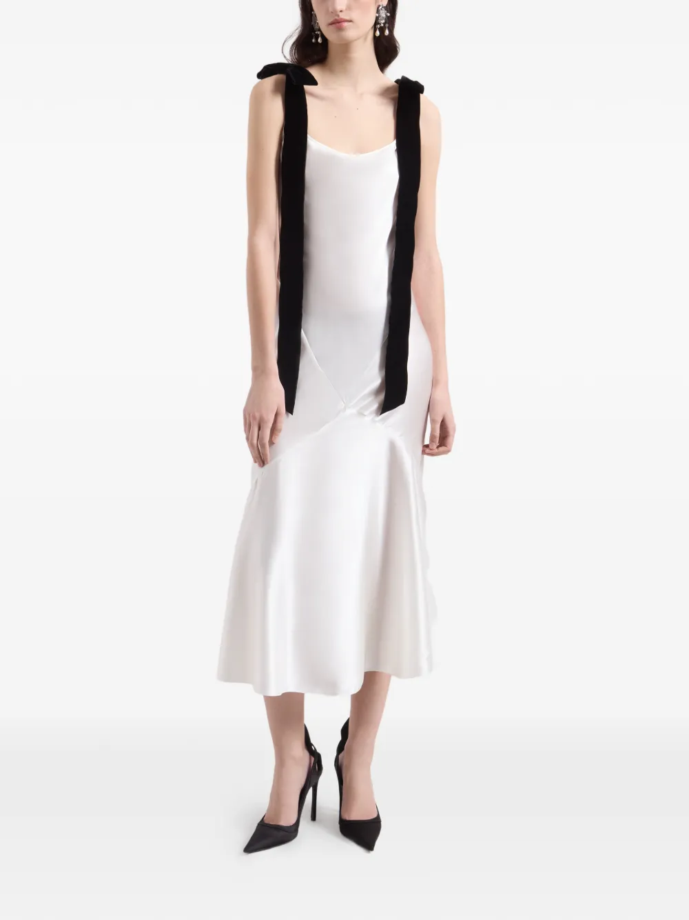 Nina Ricci Midi-jurk met strikdetail Wit