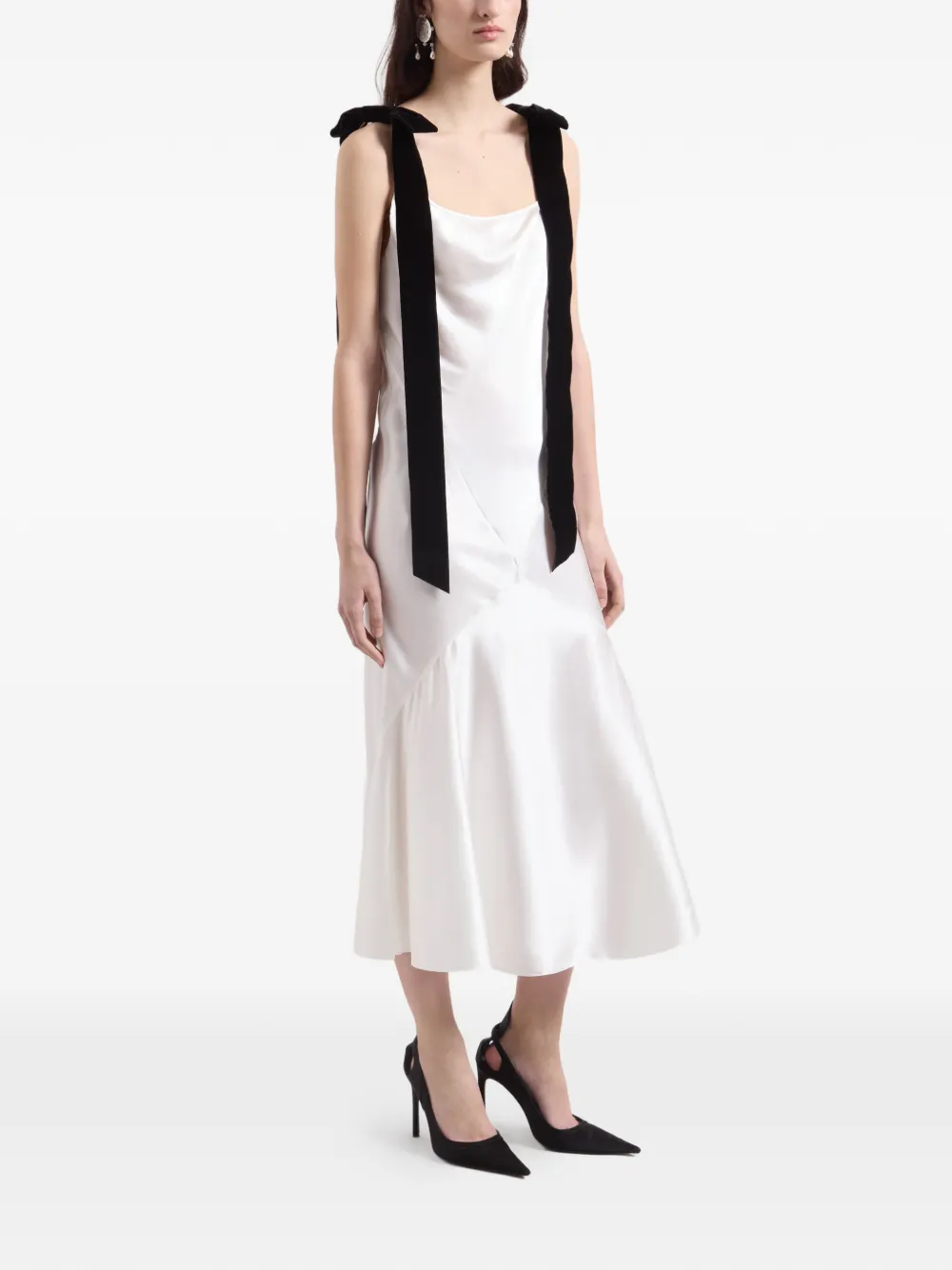 Nina Ricci Midi-jurk met strikdetail Wit