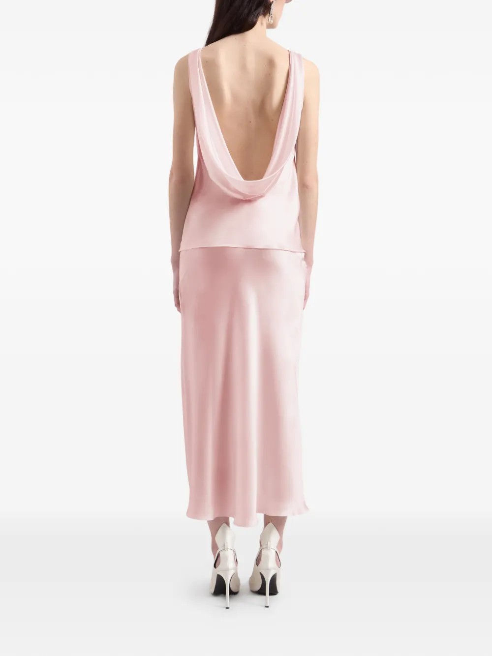 Nina Ricci Zijden top met gedrapeerde rug Roze