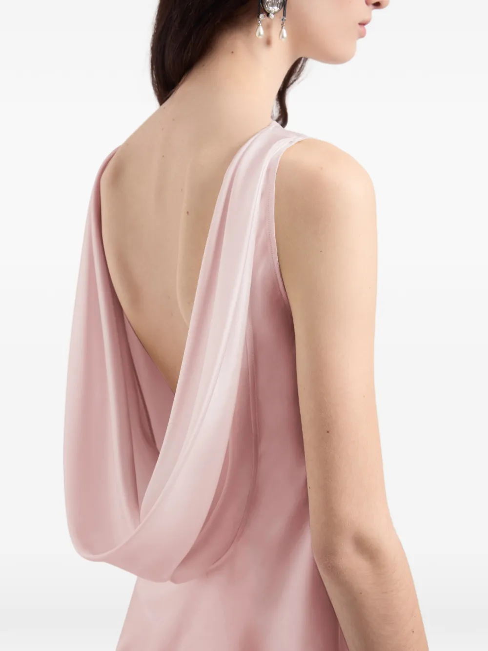 Nina Ricci Zijden top met gedrapeerde rug Roze