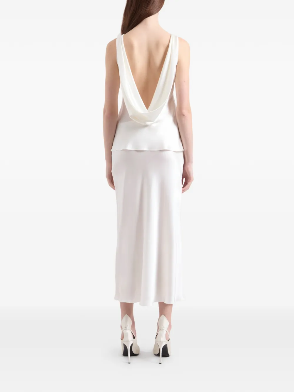 Nina Ricci Zijden top met gedrapeerde rug Wit