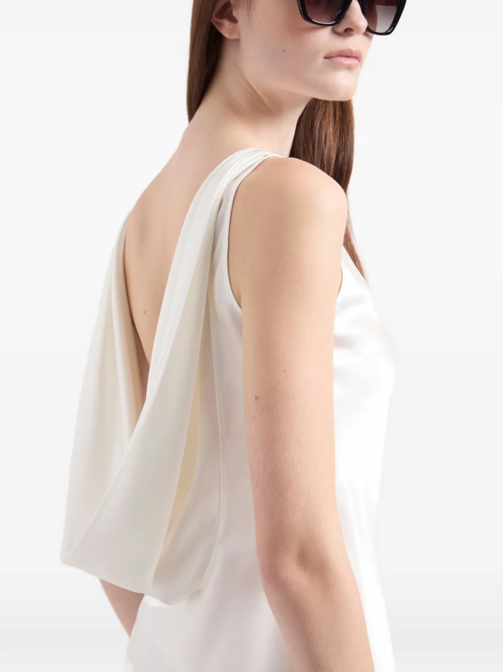 Nina Ricci Zijden top met gedrapeerde rug Wit