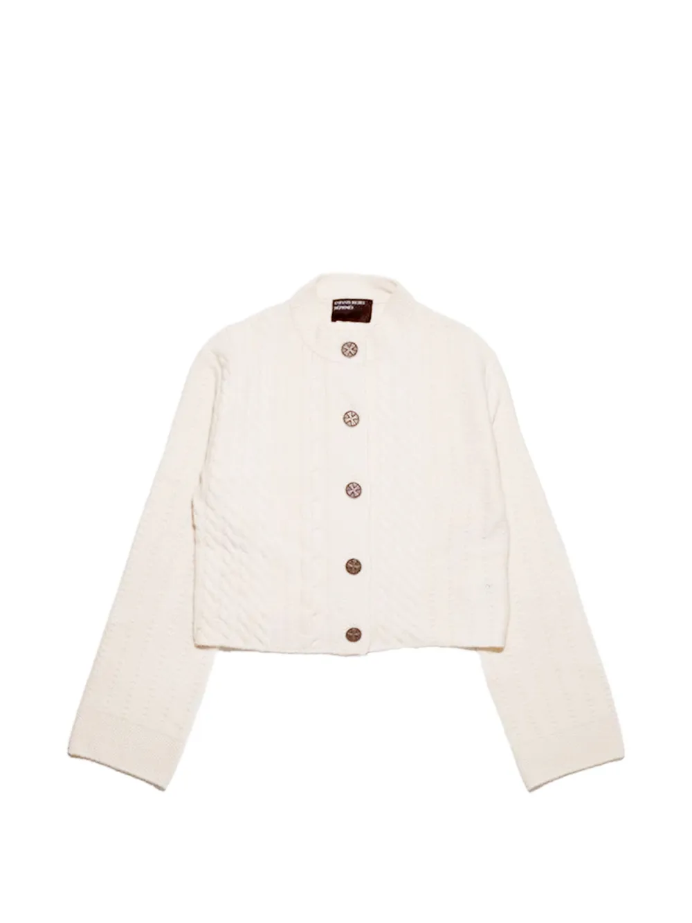 Enfants Riches Deprimes Cable-knit Cropped Cardigan In White