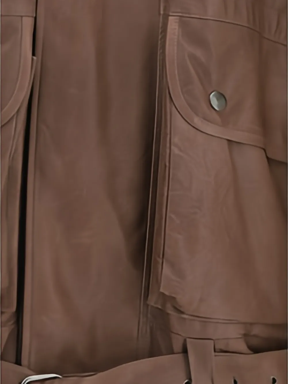 Calvin Klein Isa leren jack met ceintuur Bruin