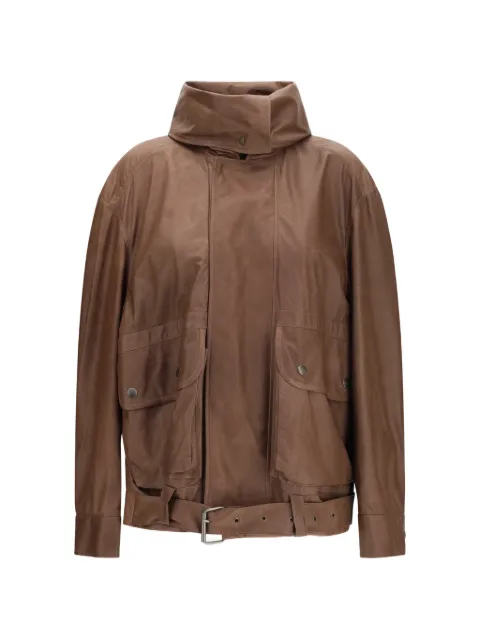 Calvin Klein veste en cuir Isa à taille ceinturée