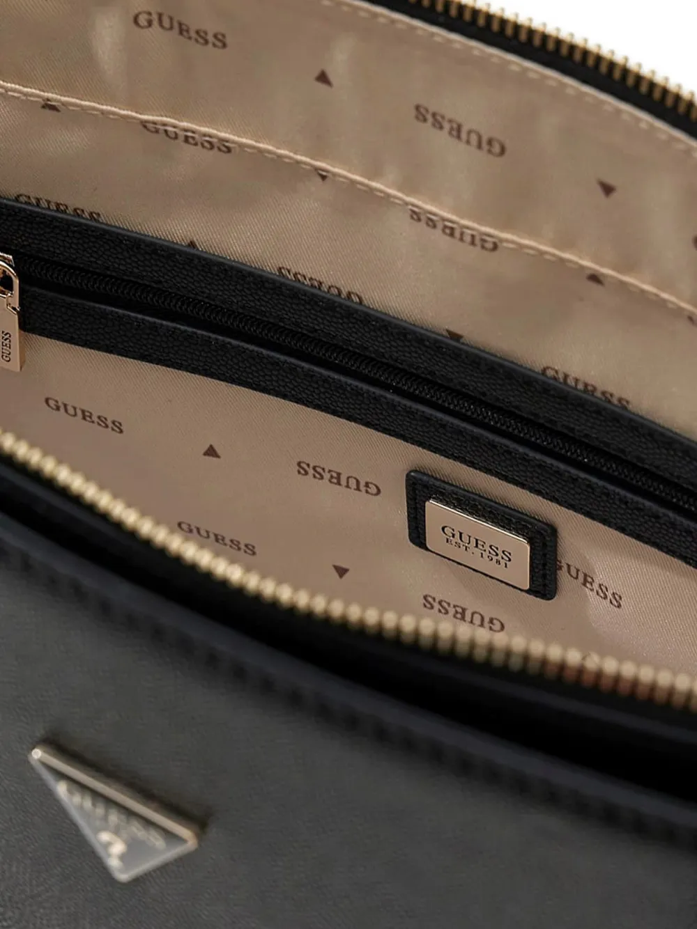 GUESS USA Shopper met logoplakkaat Zwart