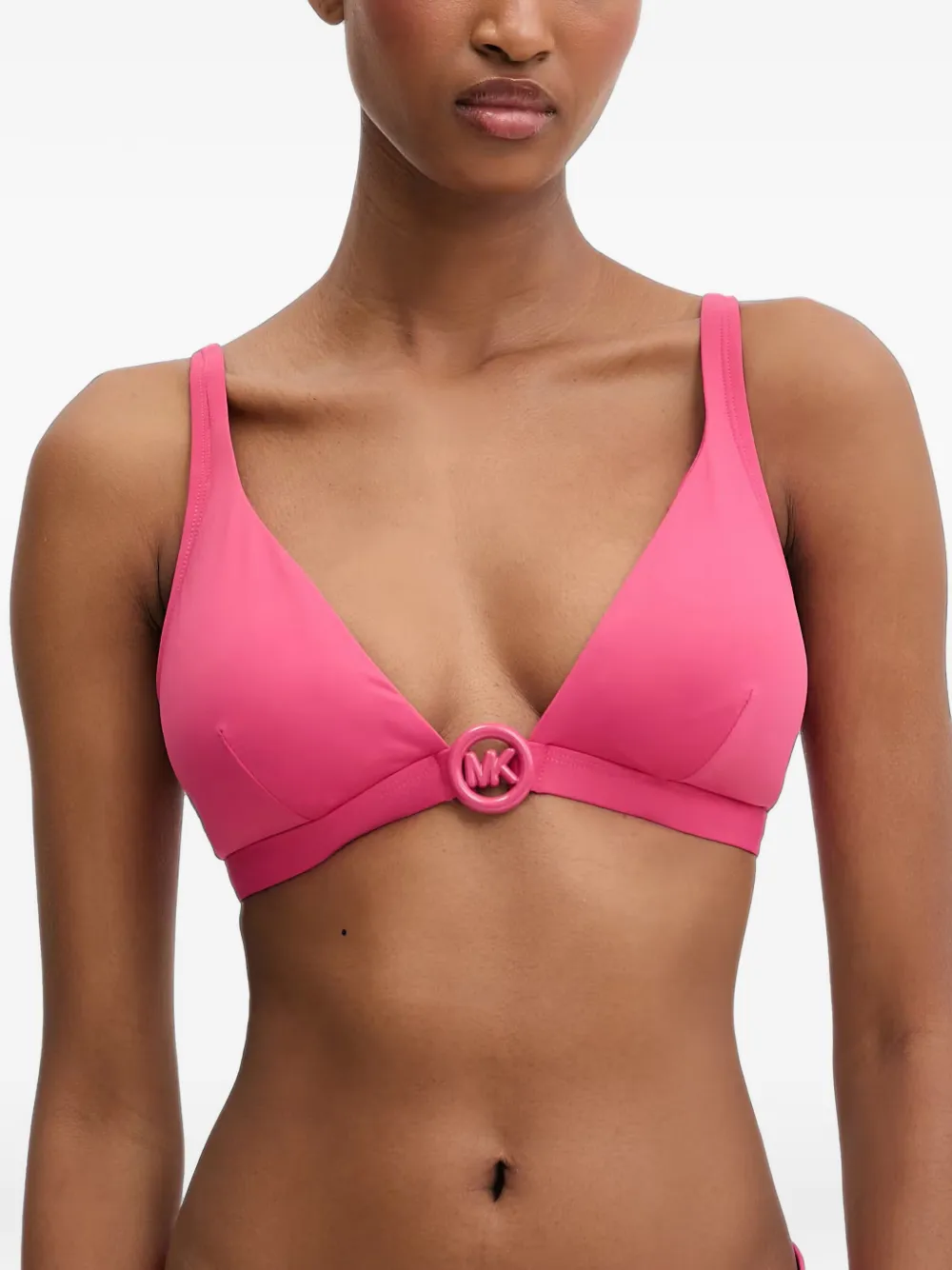 Michael Michael Kors logo-plaque bikini top - Rosa