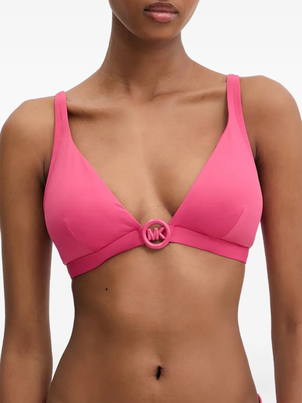 Michael Michael Kors logo-plaque bikini top - Rosa