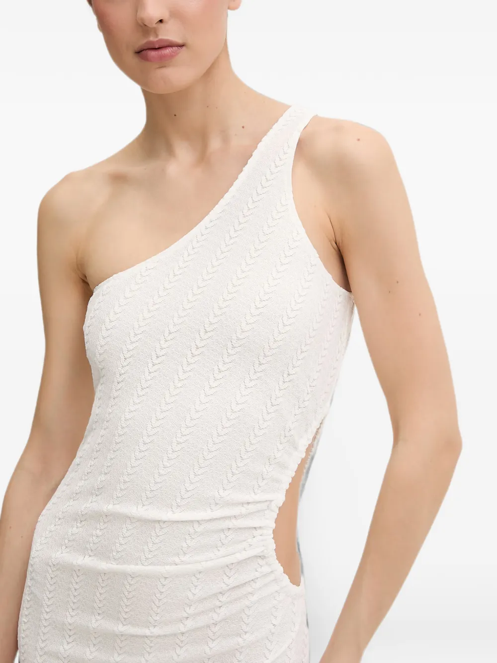 Melissa Odabash Lizzie asymmetrische maxi-jurk met uitgesneden details Wit