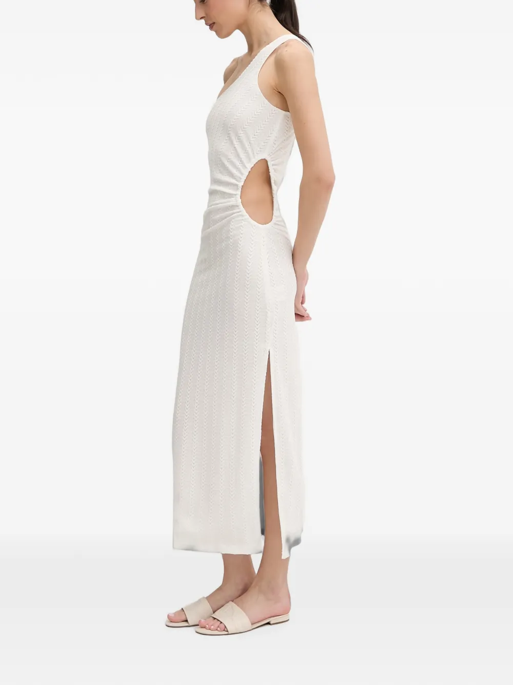 Melissa Odabash Lizzie asymmetrische maxi-jurk met uitgesneden details Wit