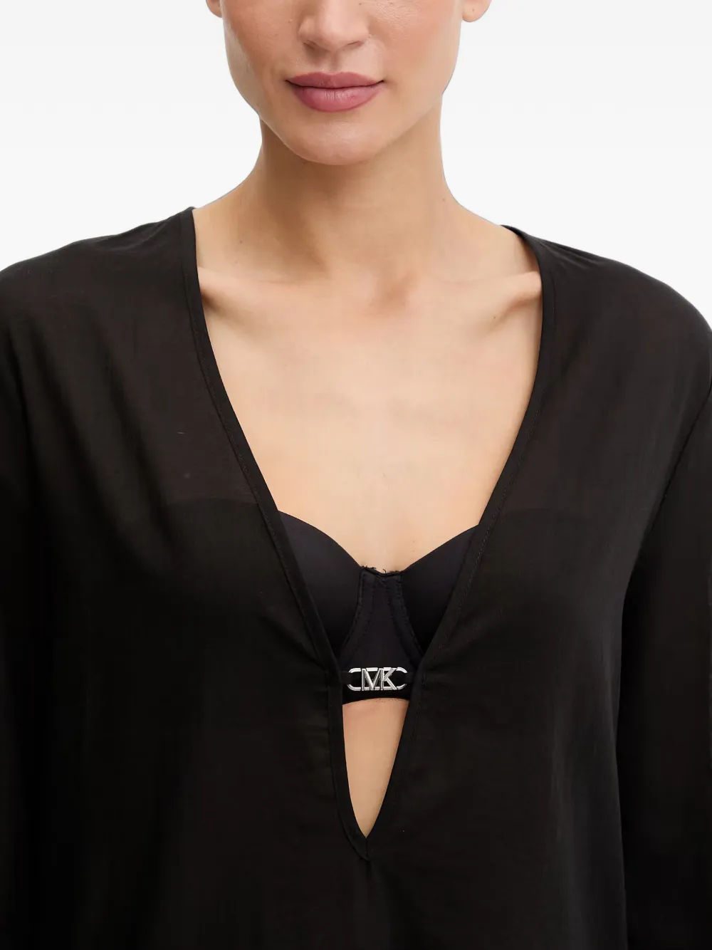 Michael Kors Kaftan met logo-plakkaat Zwart