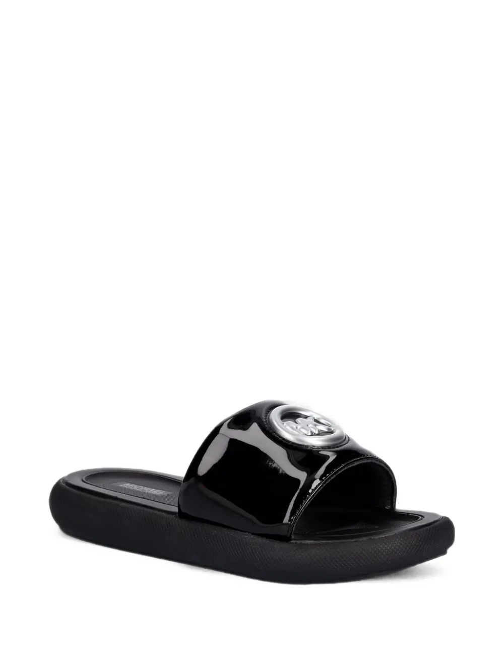 Michael Kors Kids claquettes à plaque logo - Noir Michael Kors Kids claquettes à plaque logo - Noir