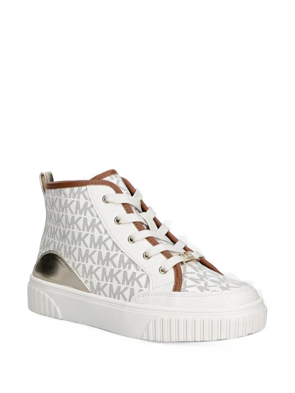 Michael Kors Kids Shea Split logo-print high-top sneakers - Toni neutri