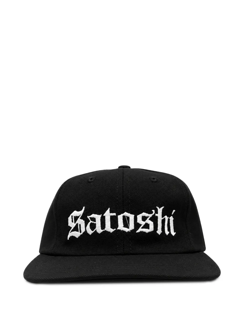 SATOSHI NAKAMOTO logo-embroidered cotton baseball cap - Nero