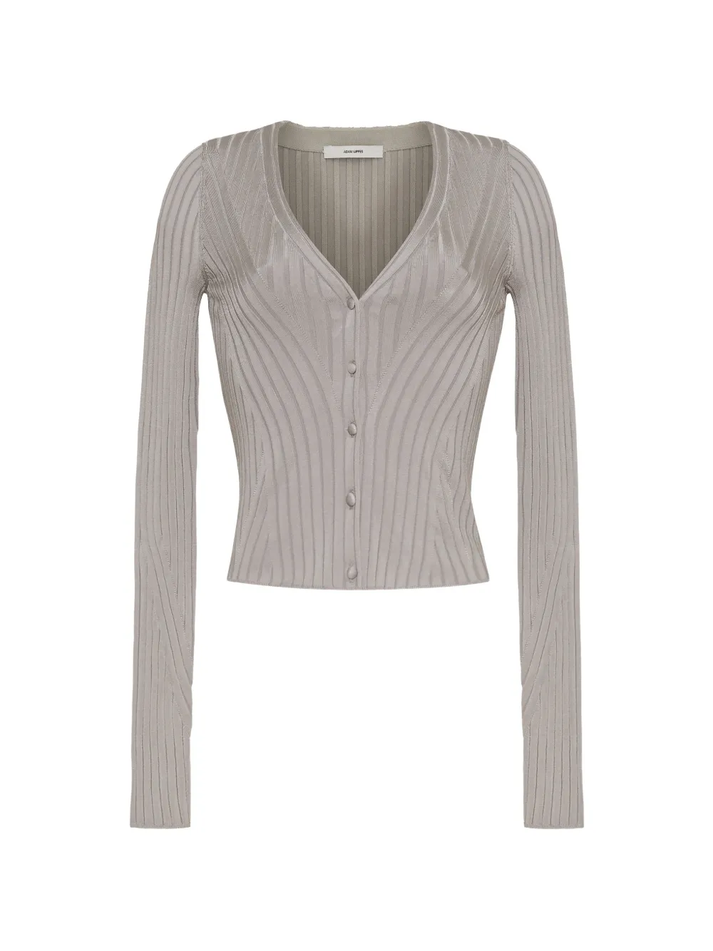 Adam Lippes Greer ribbed-knit cardigan - Argento