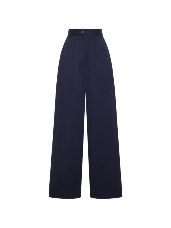 Adam Lippes Jasper Wide-leg Trousers in Blue