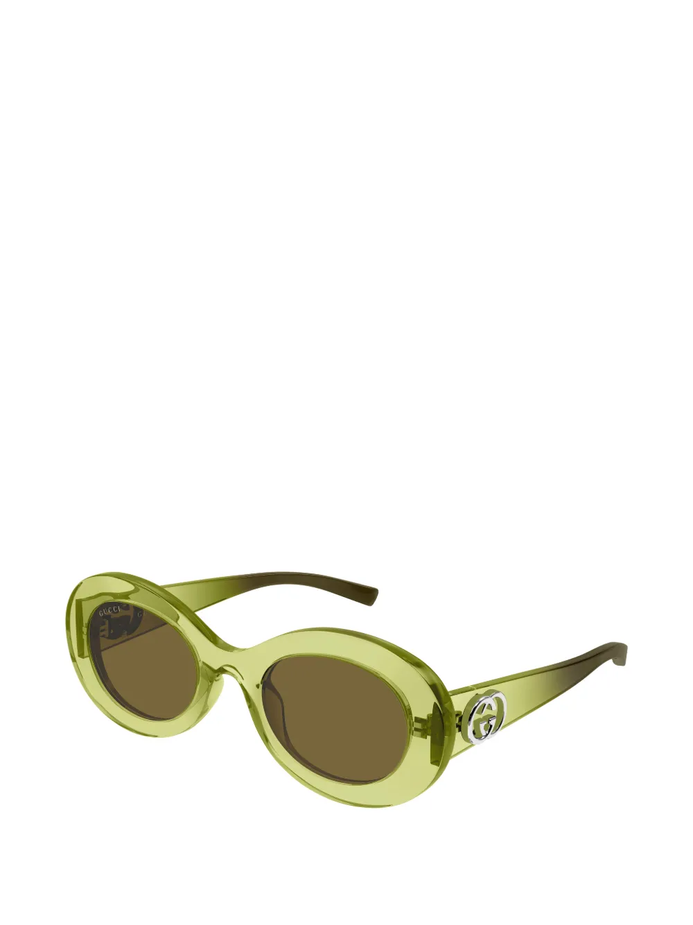 Gucci Eyewear GG zonnebril met ovaal montuur Groen