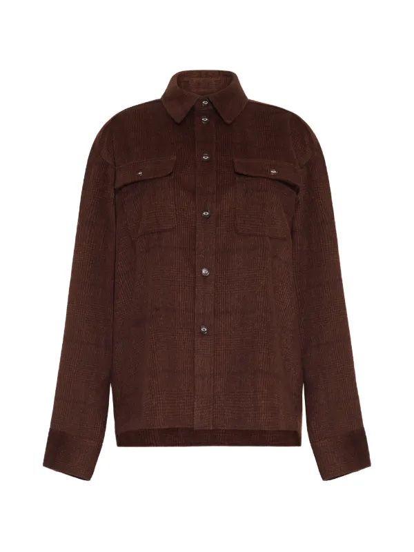 Adam Lippes Dorset Checked Shirt in Brown