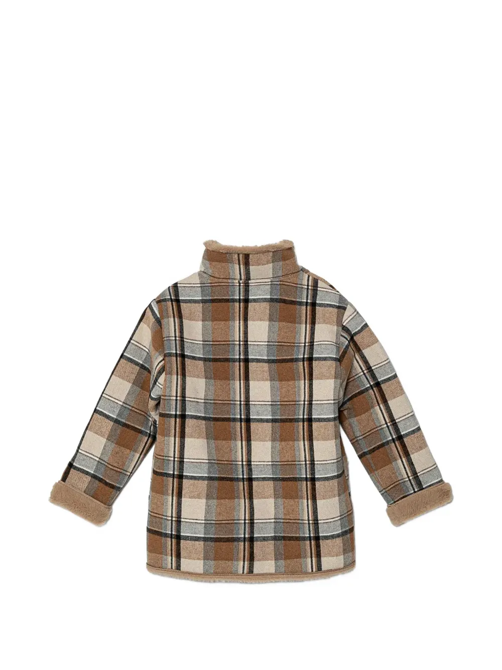 Mayoral checked faux-fur-trim coat Bruin